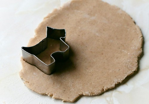 Cooking gingerbread cookies for dogs