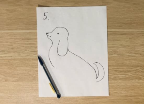 How to draw a dog step 5 - draw his body