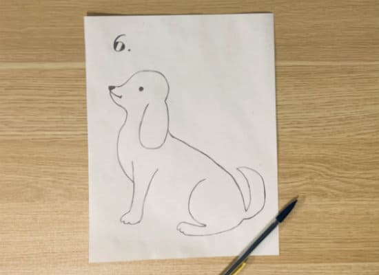 How to draw a dog step 7 - draw his legs